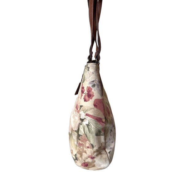 Relic By Fossil Floral Tapestry Shoulder Hobo Bag With Faux Leather Trim - Picture 2 of 11